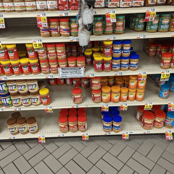 Fully stocked grocery store shelves